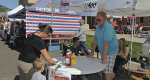 The Meeker Arts and Cultural Council had only one of the many booths on hand for the festival, which is put on to help non-profit groups in Meeker raise money.