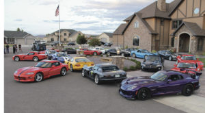 For the second straight year a group of Vipers was in Rangely overnight on Sunday to tour Rio Blanco County and take part in the Septemberfest parade on Labor Day Monday. Eighteen owners of the Vipers were guests of Rangely Mayor Frank Huitt on Sunday evening for a barbecue. The new 2015 Viper is the purple model in front.