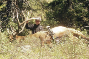 Tristan Kitchen, 14, Windsor, Colo., took this nice bull while hunting with his father, Tom Kitchen, a Meeker High School graduate. The two were hunting up the White River. Tristan is the grandson of James and Judy Byrd of Meeker.