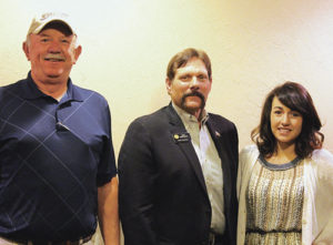 From left, Rangely Mayor Frank Huitt, Colorado State Sen. Randy Baumgardner and Rangely Chamber of Commerce Executive Director and City Council member Kristin Steele spoke at the recent Community Network Group at Colorado Northwestern Community College in Rangely. Baumgardner spoke on a wide variety of subjects pertinent to the Colorado State Legislature.