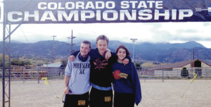 Three members of the Meeker High School cross-country team competed in the 2A boys’ and girls’ Colorado State Cross Country Meet in Colorado Springs on Saturday. Finishing for the Cowboys in their respective classes were, from left: Marshal Pool, 19th out of 112 runners; Austin Russell, 13th out of 112 runners; and Julia Eskelson, 24th out of 81 runners.
