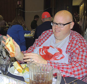 Alaskan king crab and chamber business awards were the big draw on the evening of Feb. 6 as the Rangely Chamber of Commerce hosted its annual Crab Crack, which also serves as the chamber’s annual awards night. A big man enjoying a massive crab claw was Shannon Brumfield, pastor of Rangely Christian Church. In addition to the large claw, Brumfield and the church were the recipients of the Community Service Project of the Year Award, which covered several different projects. 