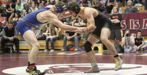 Meeker senior T.J. Shelton, right, won his fourth regional title Saturday in Grand Junction and he now has the opportunity to become Meeker’s first-ever four-time state wrestling champion and only the 19th Colorado wrestler to accomplish the feat. The Cowboys finished third as a team in the regional tournament but more importantly qualified 10 wrestlers for the Big Show, which starts today at the Pepsi Center in Denver. The Cowboys are currently ranked No. 2 in 2A by On the Mat Rankings, behind defending state champion Rocky Ford.