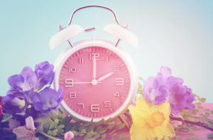 Springtime Daylight Saving Time Clock Concept