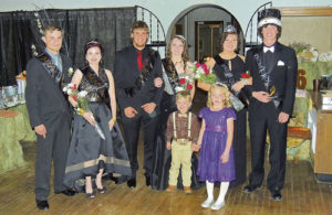 The 2016 Meeker High School Prom Royal Court was announced before the beginning of the dancing at the prom, which was held Saturday evening at the Hugus Building to a nearly full house. Members of the royalty, from left in the back row: Attendants Jake Nielsen and Caitlyn Shepherd, Attendants Devon Pontine and Jenna Walsh, and Queen Kadie Hummel and King Nick Burri. In the front row are youth attendants Carson Blunt, left, and Raegan Clatterbaugh.