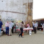 It seems that well in excess of 100 persons were on hand for a social hour, pulled pork dinner from Giovanni’s in Rangely and a great taste of unique tunes and notes as part of the special gathering Friday night at The TANK Center for Sonic Arts. The event was for those who had helped with the Kickstarter Campaign, who joined forces to raise funds to purchase the property in 2012. The TANK was in severe danger of being sold for scrap so musicians, supporters and other TANK enthusiasts formed Friends of The Tank to save the old empty steel water tank.