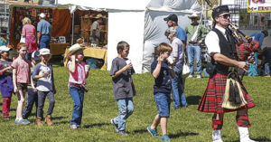 Following the Scottish piper around Meeker Classic grounds is just one of many activities set aside for the kids at the event. There will be several educational sessions on border collies and dog trialing as well as saddle making, art, pottery demonstrations, wool spinning and Navajo storytelling and traditions.  