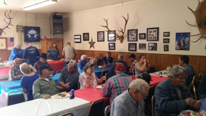courtesy photo Veterans gathered in Rangely for the annual Veterans Day barbecue provided by Sam Tolley and family. 
